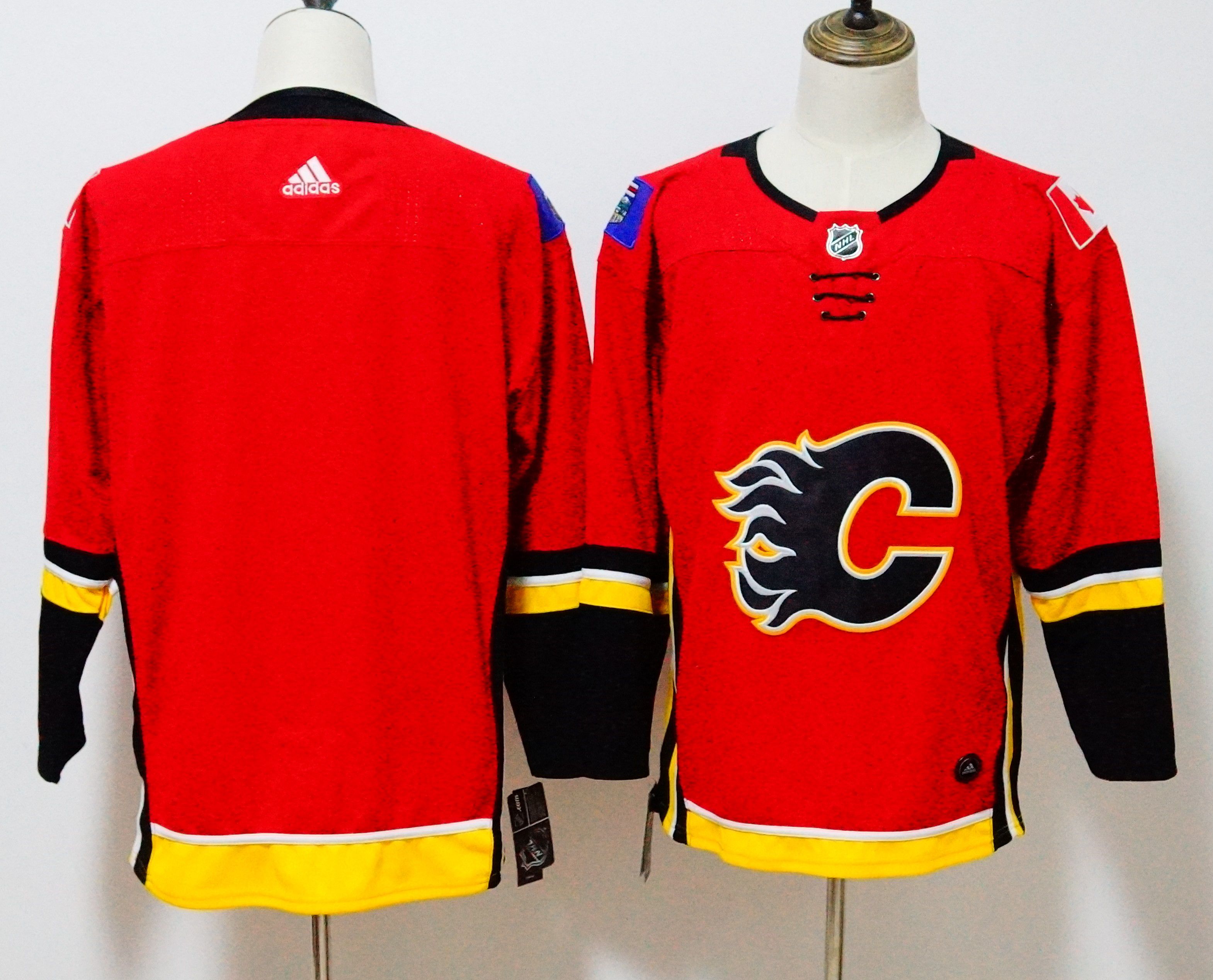 Men Calgary Flames Blank Red Hockey Stitched Adidas NHL Jerseys